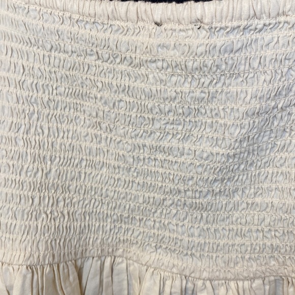 ASOS DESIGN V-neck Crochet Top with Frill Sleeve and Peplum Hem - Picture 6 of 7